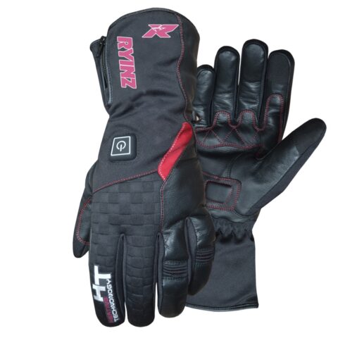 RYINZ Heated Ski & Snowboarding Gloves with Waterproof Shell, Rechargeable Battery, and Touchscreen Capability