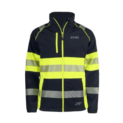 RYINZ High-Visibility Work Jacket – Reflective Safety Outerwear with Zip Pockets for Construction & Industrial Use