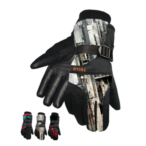 RYINZ Art-Print Waterproof Ski & Snowboard Gloves