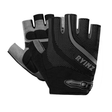 RYINZ Ultra Grip Half-Finger Cycling Gloves for Men & Women – Breathable Padded Bicycle Gloves for Road, MTB, Fitness & Spin Training
