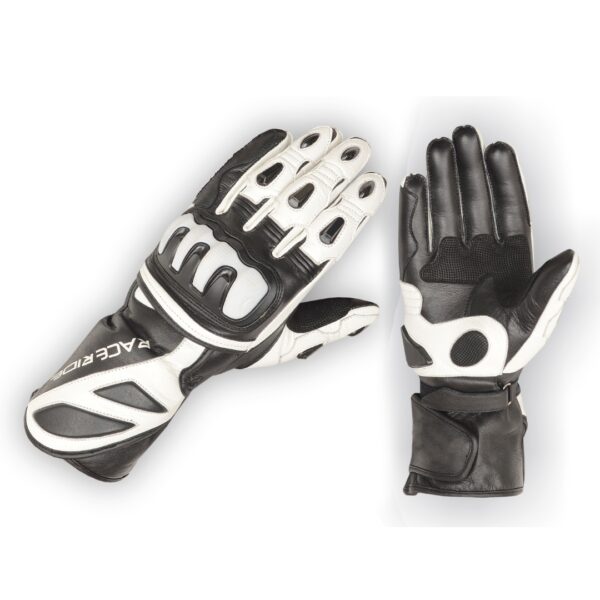 Race Rider Professional Motorbike Racing Gloves – Full Grain Leather, Carbon Knuckle Protection, High-Performance Motorcycle Gloves for Racing, Track, Touring – Wholesale Manufacturer Ryinz
