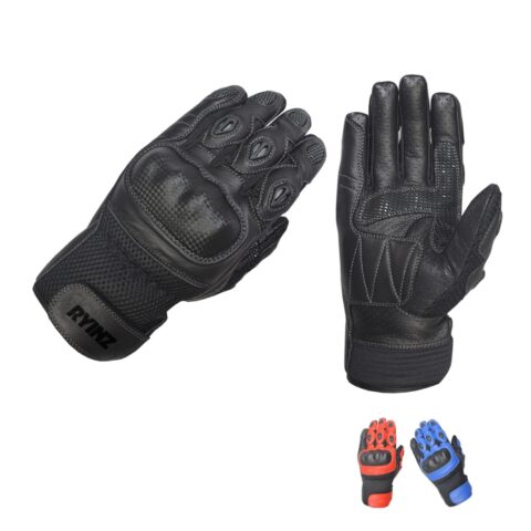 Ryinz Carbon Fiber Motorcycle Racing Gloves – Full Protection Biker Gloves for Men and Women – Lightweight Sportbike Riding Gloves – Available in Black, Red, and Blue Colors