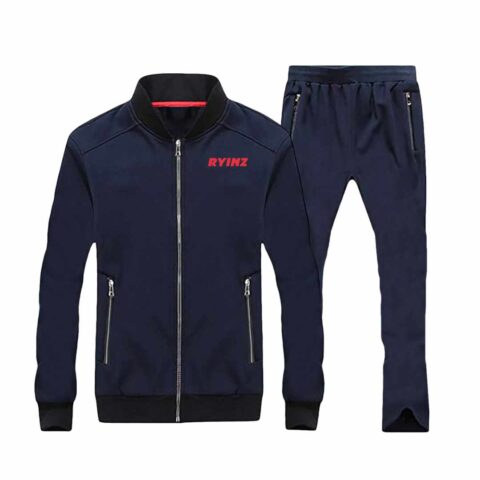 Men’s Retro Navy Blue & White Tracksuit by RYINZ | Two-Tone Zip Jacket & Joggers Set | Custom Athleisure Sportswear Wholesale (Copy)