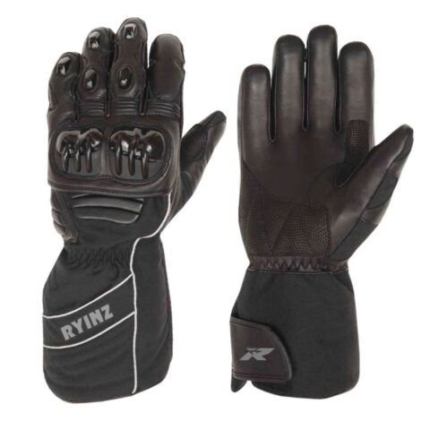 RYINZ Wholesale & Retail Black Armored Riding Gloves with PVC & Goat Leather Protection for Bikers & Dealers