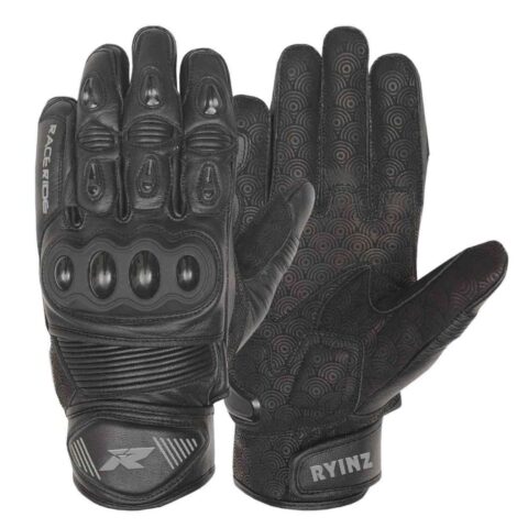 RYINZ Armored GoatSkin Motorcycle Gloves for Wholesale & Retail with TPU Knuckle Protection and Embossed Grip