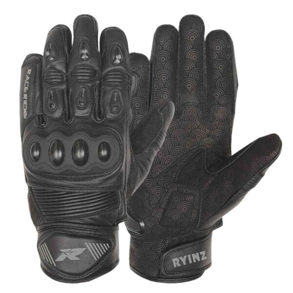 RYINZ Armored GoatSkin Motorcycle Gloves for Wholesale & Retail with TPU Knuckle Protection and Embossed Grip