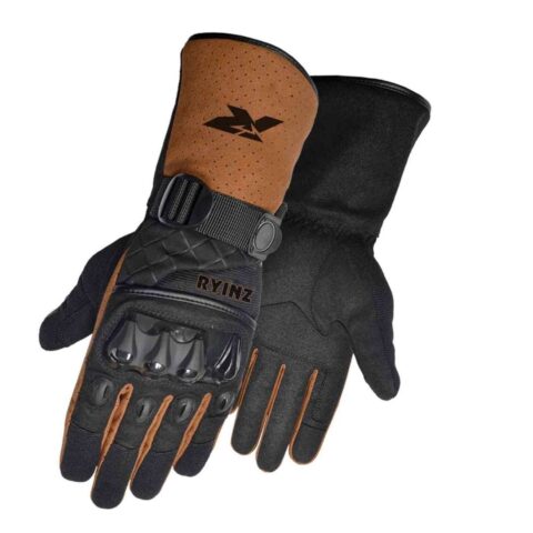 RYINZ Microfiber Motorcycle Gloves with Touchscreen Index, Knuckle Armor & Adjustable Strap for Retail & Wholesale