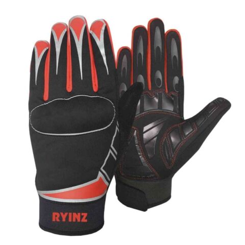 RYINZ Red-Black Mechanics Gloves for Wholesale & Retail with TPR Protection and Anti-Slip Palm Grip