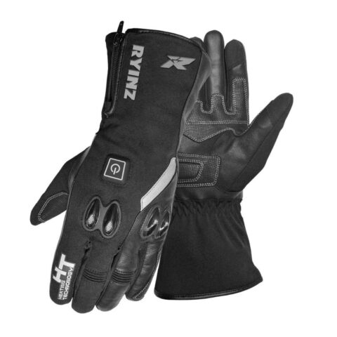 RYINZ Heated Leather Gloves with Battery System, Touchscreen Fingers, Hipora Insert & Gel Padded Palm for B2B/Retail