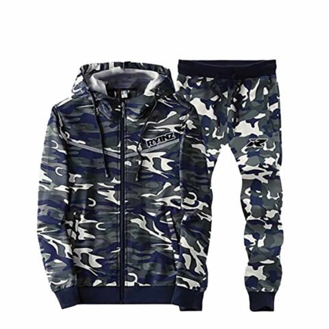 Camouflage Hooded Tracksuit for Men by RYINZ | Military Camo Zip-Up Hoodie & Joggers Set | Tactical Streetwear Outfit