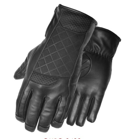 Custom Tactical Leather Gloves Black by RYINZ | Quilted PU Grip Gloves for Retail, Biker, Winter & Security Wholesale