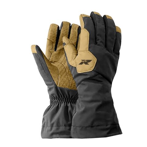 Long Cuff Winter Gloves for Cold Weather by RYINZ | Black-Tan PU Grip Gloves for Outdoor Work, Snow & Retail Wholesale