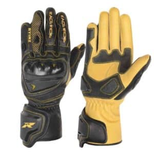 RYINZ Racing Cowhide Gloves with Latex Padding & TPU Protection for Wholesale & Retail – Yellow-Black Edition