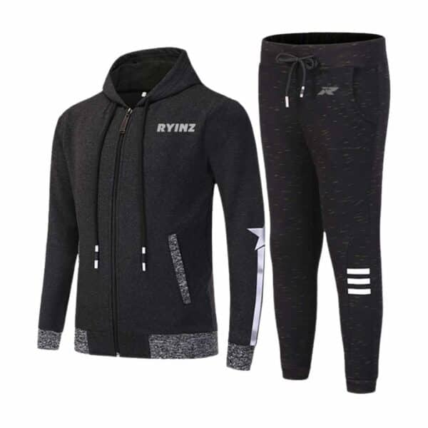 Designer-Inspired Black Polo Set for Men by RYINZ | Monogram Collar & Shorts Combo | Luxury Streetwear Custom Wholesale - Image 8