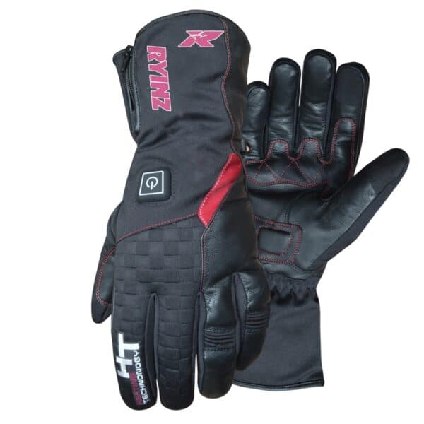 RYINZ Heated Ski & Snowboarding Gloves with Waterproof Shell, Rechargeable Battery, and Touchscreen Capability