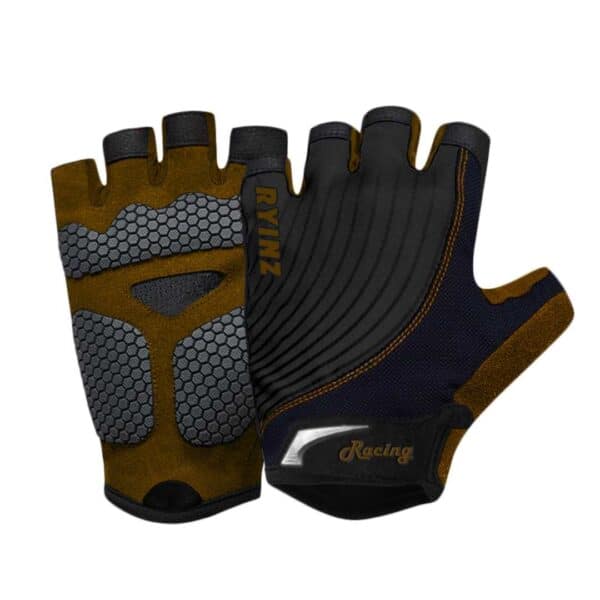 RYINZ Breathable Padded Half Finger Cycling Gloves for Men and Women – Shock Absorption, Anti-Slip, Lightweight Summer Riding Gloves - Image 7