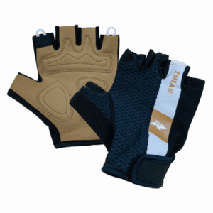 RYINZ Black-Brown Half-Finger Cycling & Gym Gloves - Rutschfeste, atmungsaktive & stoßdämpfende Performance-Handschuhe