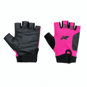 RYINZ Rosa-schwarze Halbfinger-Radsport- und Fitness-Handschuhe - stoßdämpfende, atmungsaktive und rutschfeste Handschuhe für Frauen