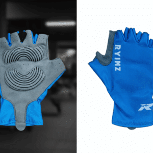 RYINZ Blue Half-Finger Cycling & Fitness Gloves - stoßdämpfende, rutschfeste und atmungsaktive Performance-Handschuhe