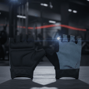 RYINZ Grau-schwarze Half-Finger Cycling & Gym Handschuhe - Atmungsaktiv, gepolstert & Anti-Rutsch Sporthandschuhe